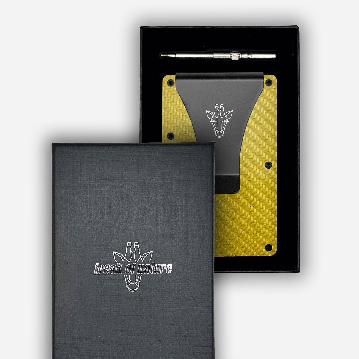 Stealth Carbon Fibre Cardholder With Money Clip | Gold - Freak Of Nature